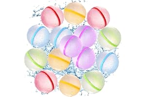 MACABAKA Reusable Magnetic Water Balloons 15 Pcs, Water Bomb Self-sealing Quick Fill, Summer Toy Outdoor Water Toys for Girls and Boys Ages 3+, Outdoor Activities Water Fights, Summer Party, Beach Toys