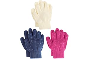 Brook + Bay Kids Magic Gloves - 3 Pack Kids Winter Gloves - Cold Weather Gloves for Boys & Girls - Children's Knit Gloves