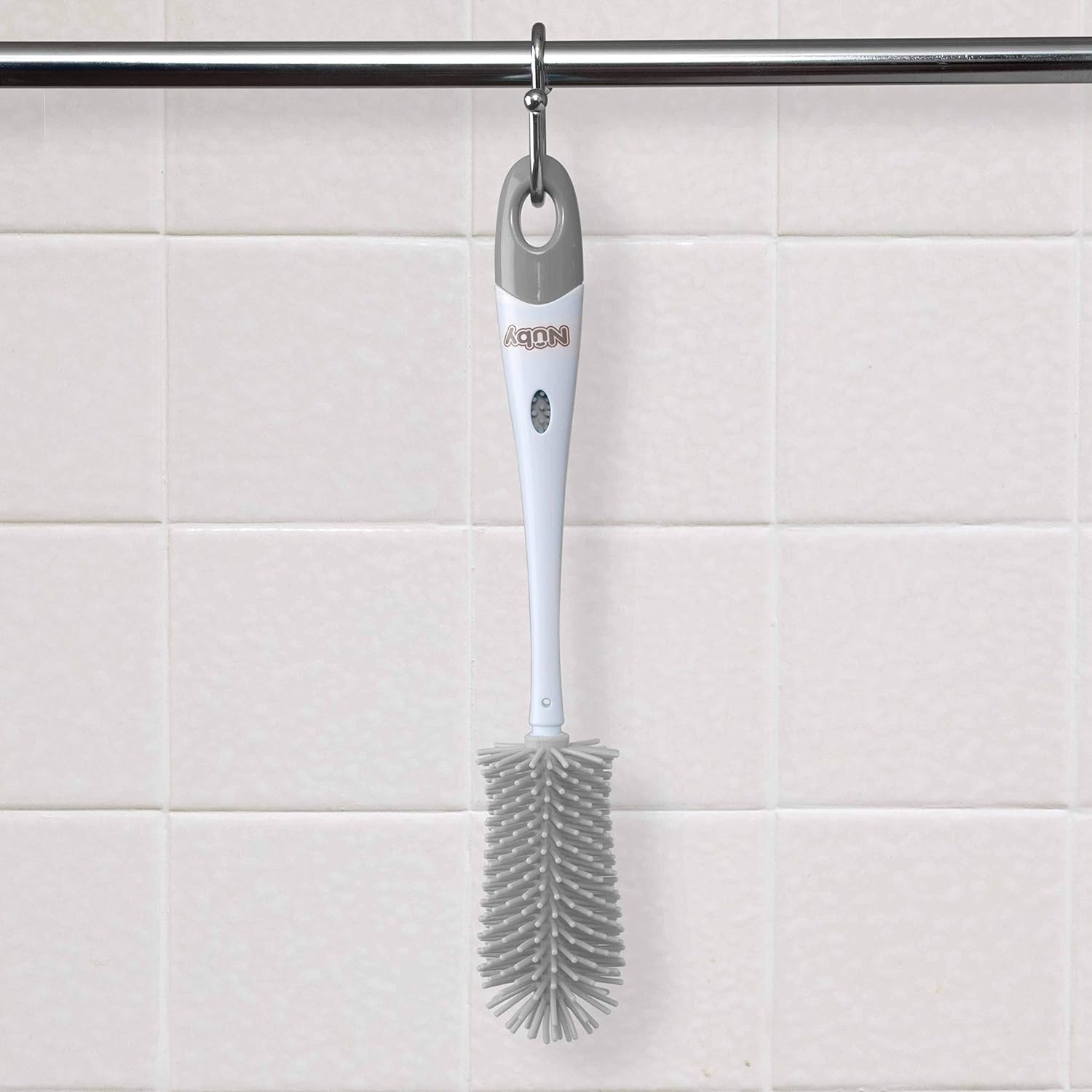 Nuby - Bottle Brush & Holder Silicon - 1 Piece, Green - Image 4