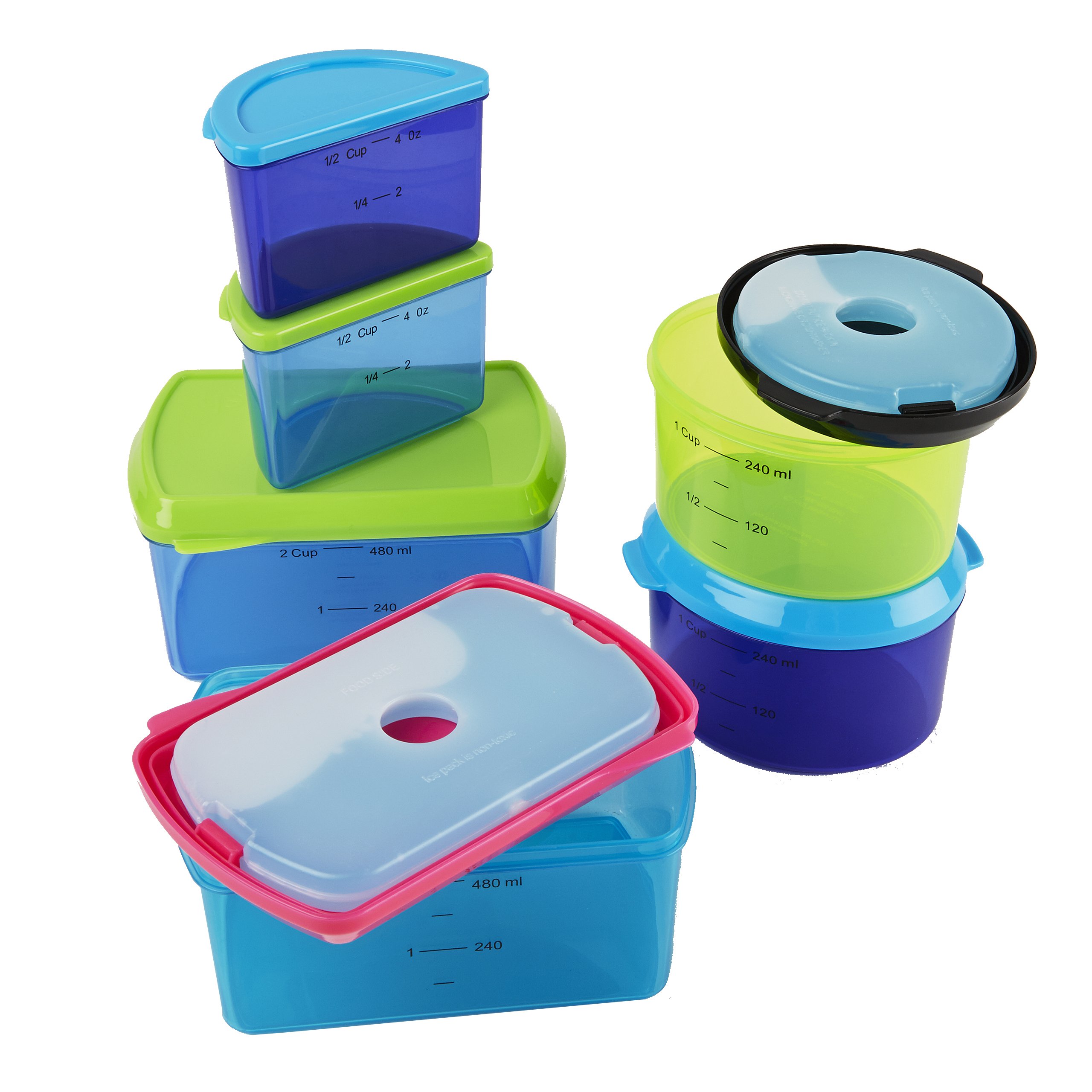 Fit & Fresh Kids' Reusable Lunch Box Container Set with BuiltIn Ice