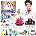 STEM Science Kits For Kids - 56 Science Lab Experiments For Teenagers Age 8-10-12-14 Volcano Crystal Growing Chemistry Projects,Educational Activities Toys Game For Boy & Girl Christmas Birthday Gifts