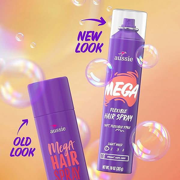 AUSSIE MEGA FLEXIBLE HAIR SPRAY FOR CURLY HAIR, STRAIGHT HAIR, AND WAVY HAIR, 10 OZ