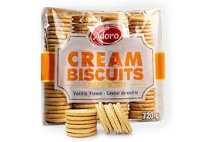 Vanilla Sandwich Cookies, Bulk Snacks 720g, Rich and Creamy Cream Biscuits | Premium Quality Grocery Food | Ideal School Snac