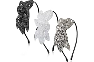 Jutom 3 Pcs 1920s Flapper Headbands for Women 20s Vintage Headpiece Rhinestone Gatsby 1920s Accessories Christmas Wedding Gifts