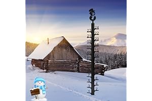 OQUQO 24 Inch Snow Gauge Outdoor, Snow Measuring Stick, Winter Snowflake Ruler Snowfall Measuring Gauge, Christmas Decorations Yard Stake, Iron Art Snow Depth Measuring Device