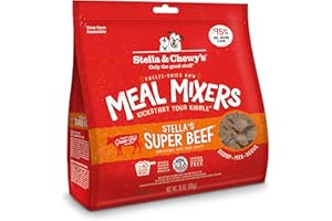 Stella & Chewy's Freeze Dried Raw Super Beef Meal Mixer – Dog Food Topper for Small & Large Breeds – Grain Free, Protein Rich Recipe – 18 oz Bag