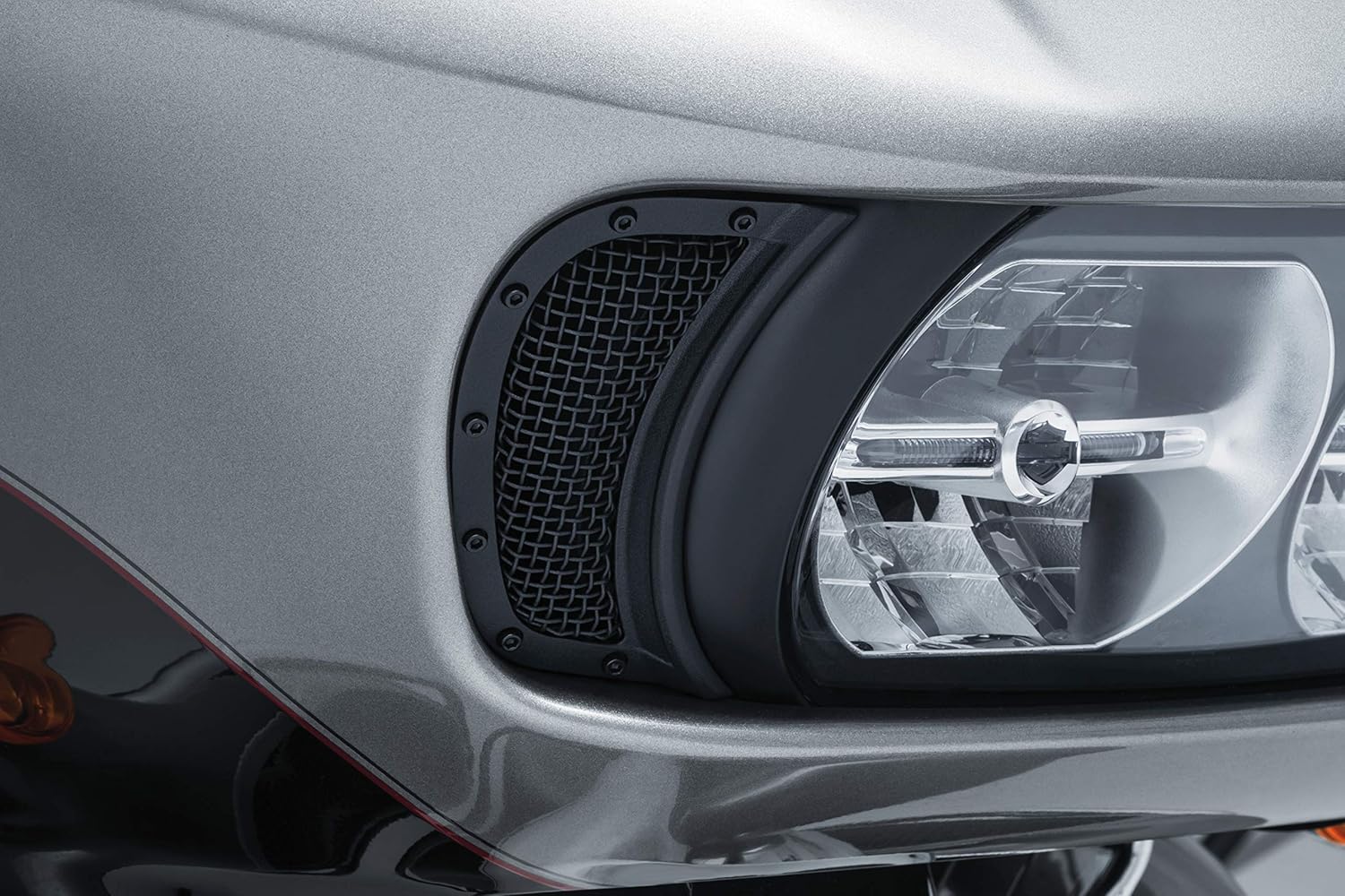 Kuryakyn 6519 Motorcycle Accessory 1 Pair Satin Black Mesh Headlight Vent Accents for 201519