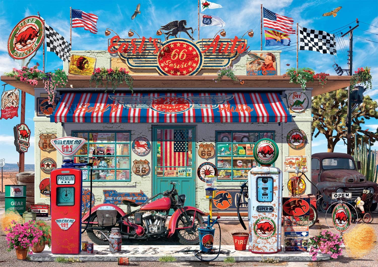 For Your Style Of Play At The Cheapest Prices Buffalo Games Earl S Auto 300 Large Piece Jigsaw Puzzle Online Shop Maaun Net