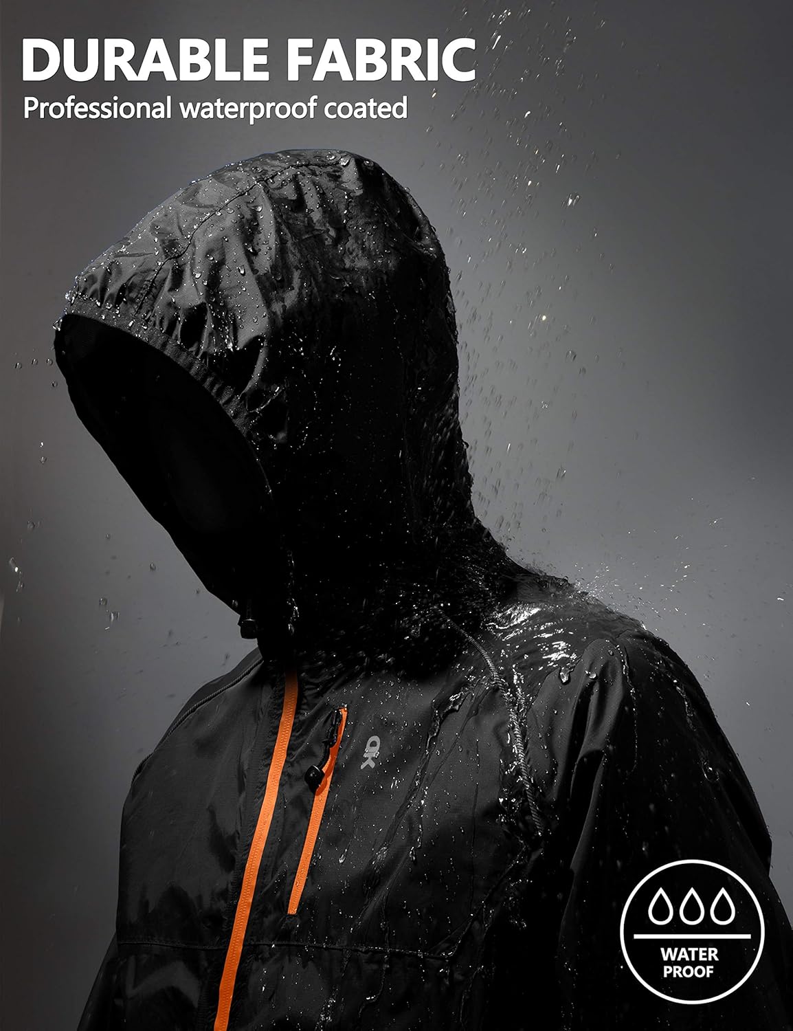 Little Donkey Andy Men's Rain Cycling Bike Jacket with Hood, Windproof and Waterproof, Ultralight Packable : Sports & Outdoors