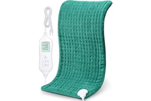 NOWWISH Heating Pad for Back Pain & Cramps Relief, Moist Heat Pad for Neck & Shoulder, Auto Shut Off, Machine Washable, Christmas Gifts for Women, 12"x 24" Green