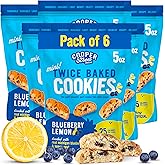 Cooper Street Italian Biscotti Cookies - Twice Baked Biscotti Style Cookie Biscuits in Delicious Blueberry Lemon Flavor | Crispy, Light and Healthy Cookies | Peanut &amp; Dairy Free | 5oz | 6 Pack