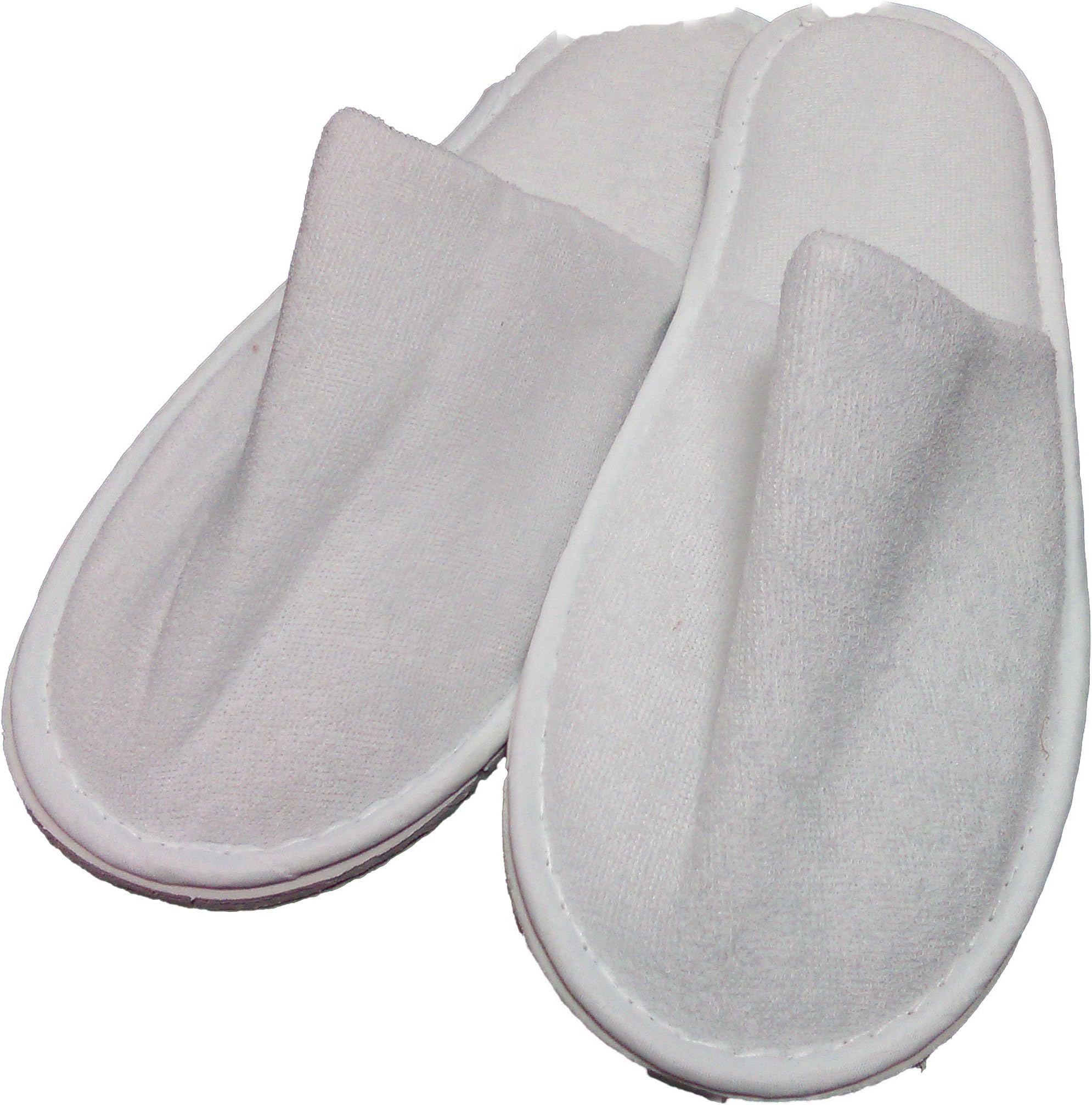 5 Pairs Closed Toe Terry Towelling Slippers White