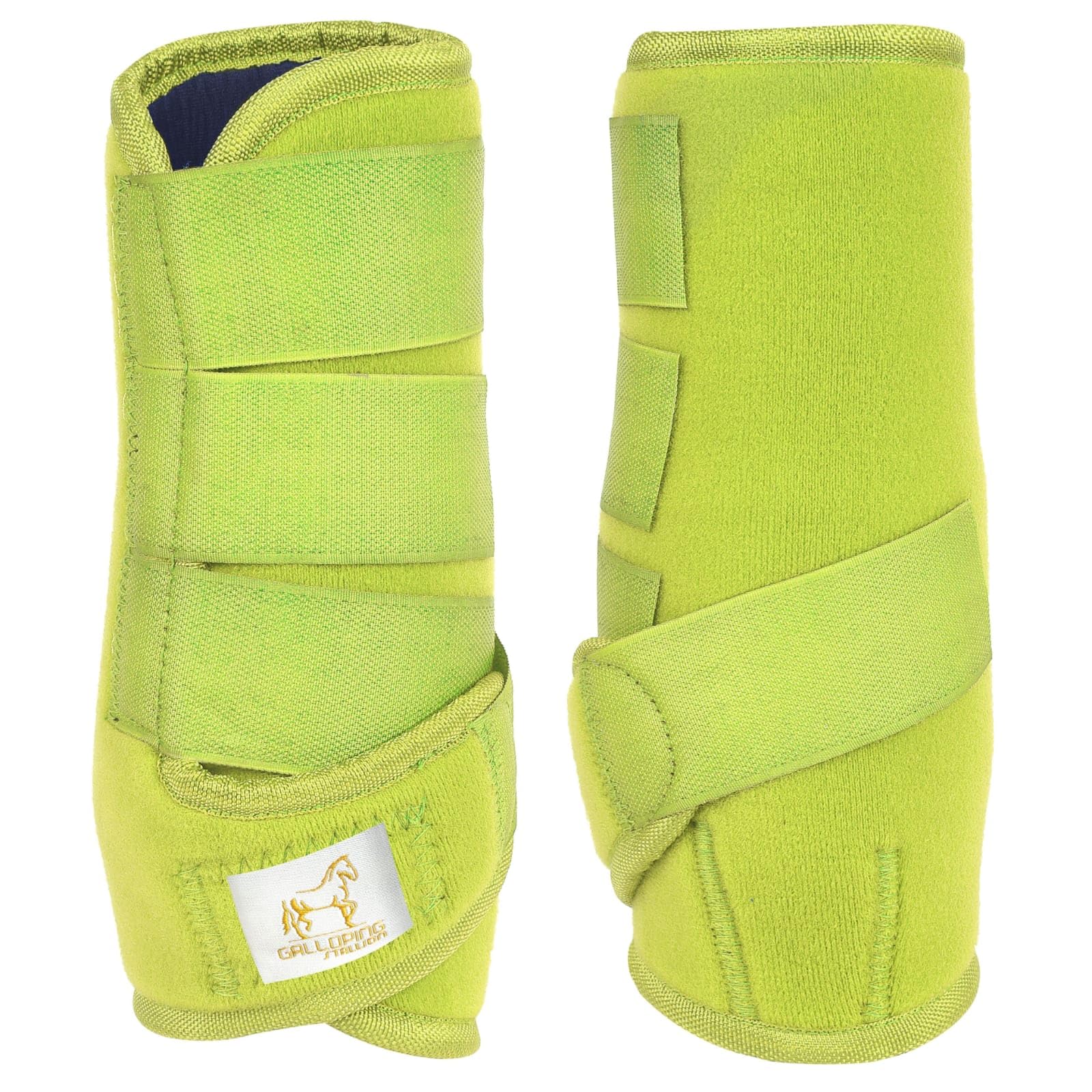 MEDICINE BRUSHING SUPPORT BOOTS HORSE EQUESTRIAN (Pony, Yellow)