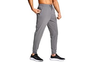 MUZEGE Men's Athletic Joggers Stretch Sweatpants with Zipper Pockets Running Workout Gym Track Golf Pants for Men
