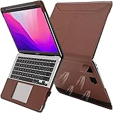 TYTX Compatible with MacBook Pro 13 Inch Case 2016-2025 PU Leather with Stand & Vents for Model M2 A2338 M1 A2251 A2289 A2159 A1989 A1708 A1706, Brown