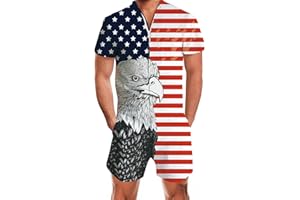 uideazone Men Romper 3D Printed Zipper Jumpsuit Short Sleeve One Piece Casual Overalls Bro Outfits