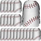 cobee Baseball Drawstring String Bag, 50 Pack Drawstring Baseball Party Favor Goodie Bags Baseball Snack Bags Baseball Treat Bags Baseball Theme Cinch Bags Backpack Sports Party Supplies, 6 x 8 Inch