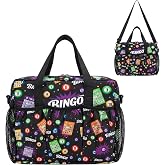 Large Bingo Bags with Pockets on Clearance, Waterproof Oxford Bingo Bag | Adjustable Shoulder Straps, Multiple Pockets, Portable Stylish Bingo Bags with Pockets, Storage Bingo Stuff, Gifts for Player