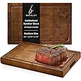 Cutting Board for Kitchen – Wood Cutting Board, Non Toxic Butcher Block, Cutting Boards with Juice Groove & Handles, Charcuterie Board – 11" x 17" x 1.75" (Pyrowood)