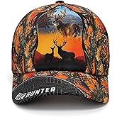 Deer Hunting Baseball Cap Adjustable with Steel Buckle, Gift for Dad Hat One Size Fit All, Unique Design Outdoor Hat Unisex (US, Alpha, One Size, Large, Clf03)