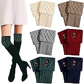 Geyoga 6 Pairs Womens Boot Cuffs Socks Winter Boot Topper Covers Warm Crochet Knitted Leg Warmers