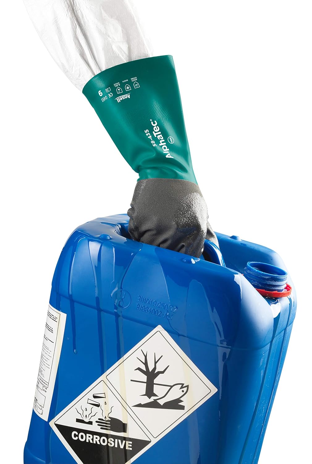Ansell AlphaTec 58-435 Chemical Resistant Work Gloves, High Performance Nitrile, Two-Layered Coating Construction - Image 5