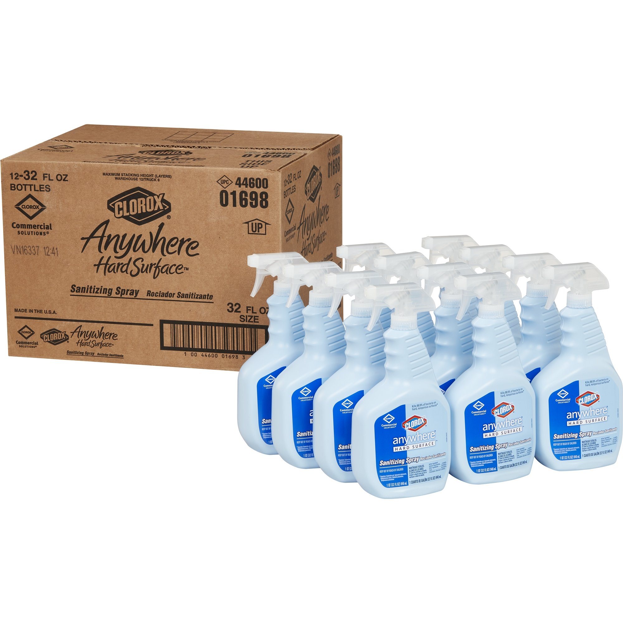 Clorox CLO 01698 32 oz Anywhere Hard Surface Sanitizing Spray Bottle Randolph Chamber of Commerce