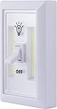 Lights By Night Wireless LED Light Switch, Battery Operated, 100 Lumens, Manual On/Off Toggle Switch, Portable Light Switch, Wireless, Easy to Use Stick-On LED Lights, No Wiring Needed, White, 39641