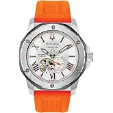 Bulova Men's Marine Star 'Series A' Automatic Watch with Orange Silicone Strap Style: 98A226