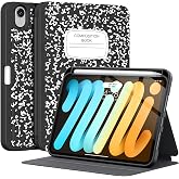 Supveco Case for iPad mini 7 (A17 Pro) 2024/Mini 6 2021 8.3"-Book Black | Slim Lightweight Folio Stand Case, Auto Wake/Sleep ,Soft TPU Back Cover with Pencil Holder for iPad mini 7th/6th Generation