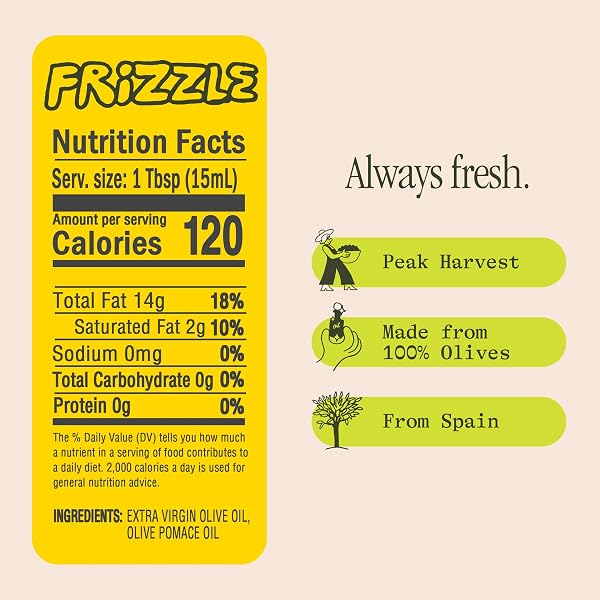 GRAZA FRIZZLE HIGH HEAT COOKING OIL – COOKING OIL WITH A HIGH SMOKE POINT & NEUTRAL FLAVOR IN A SQUEEZE BOTTLE FOR FRYING, BAKING & GRILLING – OIL MADE FROM 100% OLIVES – 2L (67.6 FL OZ)