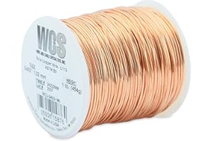 WCS WIRE AND CABLE SPECIALTIES, INC. WCS Bare Copper Wire, C110, ASTM B3, MS20995CU.0403 in (1.024 mm), 18 Gauge, Soft Temper, 1 lb (0.45 kg) Spool, Approx. 202 ft (61.6 m)