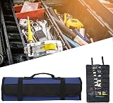 Lairun Tool Roll Organizer Bag Blue Polyester Multi Pocket Hand Roll-Up Tote view 3