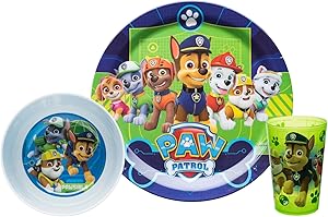 Nickelodeon PWPB-0392-B Kids Dinnerware Sets, 3 Piece, Paw Patrol Boy