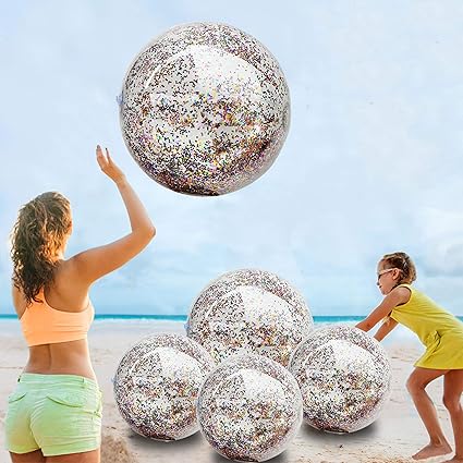 beach ball with glitter inside