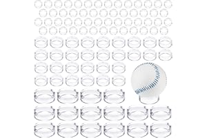 AMYHILL 100 Pcs Acrylic Sphere Stand Clear Plastic Ring Display Stand Decorative Round Spheres Holder for Golf Ball Tennis Ball Baseball Softball Spheres Eggs Marbles Collections, Small, Medium, Large