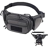 CLTAC Tactical Fanny Pack CCW Gun Waist Bag for Men and Women with Pistol Holster, Low Profile Concealed Carry Everyday Hip Pack for Hiking Travel Outdoor Running Hunting, Dark Grey