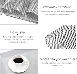 Miorkly Placemats and Coasters Set of 4 Silver Grey PVC 18x12 in view 3