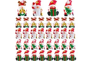 Exasinine 40 Pcs Mini Christmas Figurines 4 Style Mini Resin Gnomes Miniature Gnomes Figures for Xmas Tabletop Decorations Holiday Shelf Decor and Party Favors