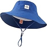 Kids Sun Hat Smile Face Bucket Hat for Toddler Girls Boys UPF 50+ Sun Protection Toddler Summer Hats
