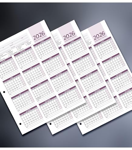 Aazon.co: Tarjeta De Calendario De Asistencia 2025 - Gran Rastreador De Trabajo Diario Para