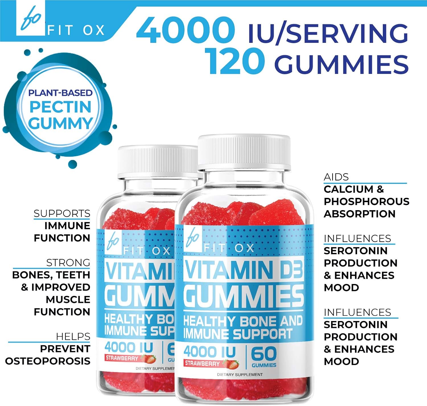Vitamin D3 Gummies with Zinc Echinacea Supplements 4000 IU, Chewable Vitamin D for Adults Kids - VIT D Immune Booster, Bone Health, Joint Muscle Support -Tablet Powder Alternative Vegan (2 Pack): Health & Personal Care