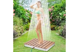 BSTECIAR Outdoor Shower Pool Garden Shower with Adjustable Water Flow Height with Foot Wheel for Adults Showering and Water Play Non-Slip Portable Camping Pool Sauna Shower Outdoor Sprinkler(28” x 22”)
