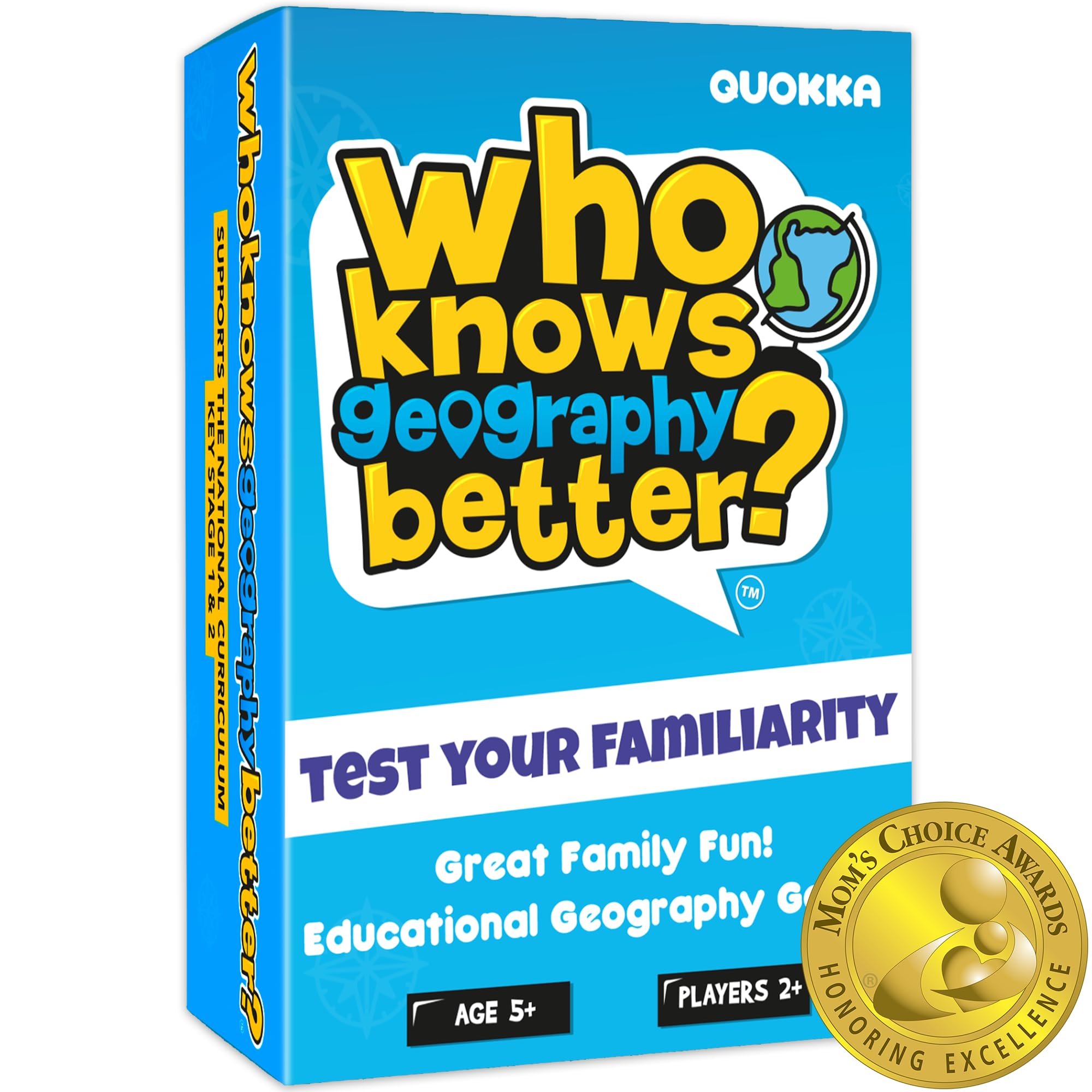 QUOKKA Who Knows Better? - Geography - Family Card Trivia Game - Fun Learning & Educational Questions for Families - Suitable for Boys & Girls