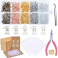 Paxcoo 1350pcs Earring Making Kit with Hooks, Rings, Pliers, Backs, Holder Cards and Clear Bags for DIY Earring Supplies and Findings