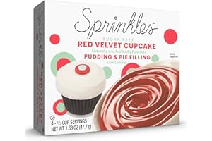 JEL SERT Sprinkles Red Velvet Cupcake Sugar-Free Instant Pudding Mix, 4 Servings, 1.68 oz
