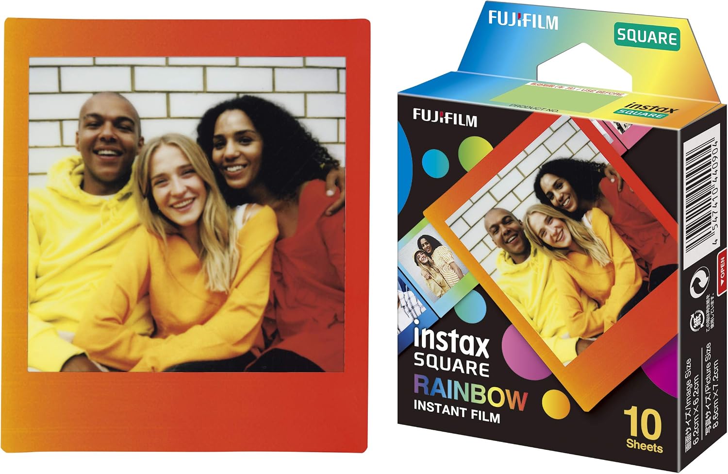 instax SQUARE instant film Rainbow border, 10 shot pack, suitable for all instax SQUARE cameras and printers - Image 3