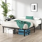Zinus Caleb Double Bed Frame 4ft6 135x190 cm Steel Slat Support Black view 10