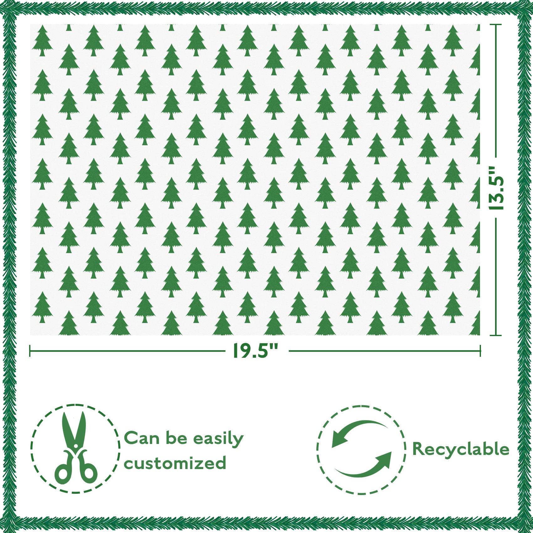 Blisstime Christmas Tissue Paper Gift Wrapping Paper, 120 Sheets, 13.5