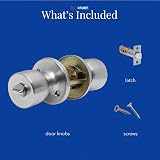 XFORT Tulip Privacy Knob Set Satin Chrome Keyless Lock Internal Door view 5